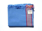 Baumwolltuch von MUNGO Ruti Kikoi in der Farbe Topaz Blau als Schal, Wickeltuch, Strandtuch, Multifuntionstuch gewebt aus Organic Cotton in Südafrika