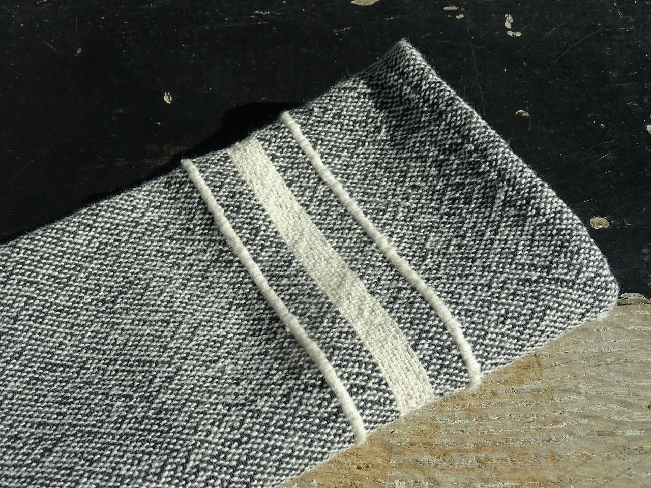 Barrydale Hand Weavers Contemporary Serviette Variegated Stripes "Charcoal"