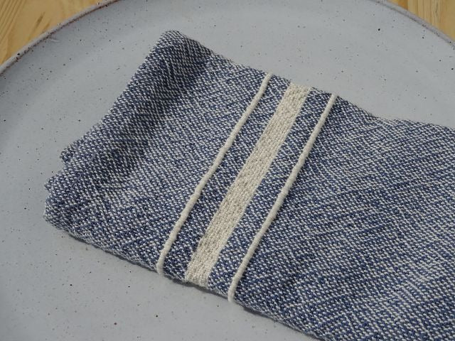 Barrydale Hand Weavers Contemporary Serviette Variegated Stripes "Indigo"