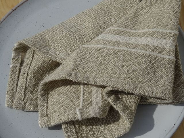 Barrydale Hand Weavers Contemporary Serviette Variegated Stripes "Stone"