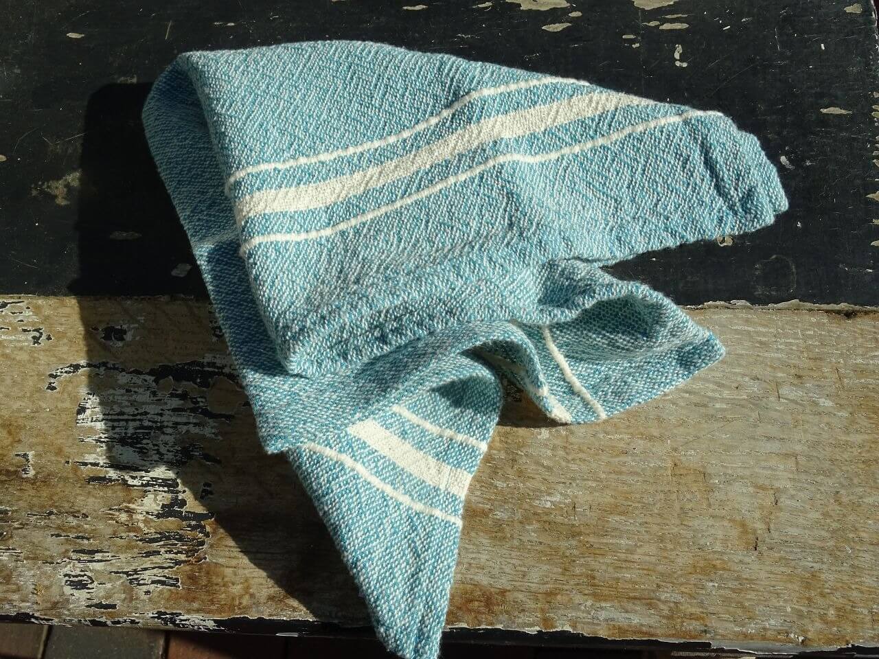 Barrydale Hand Weavers Contemporary Serviette Variegated Stripes "Teal"