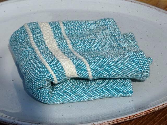 Barrydale Hand Weavers Contemporary Serviette Variegated Stripes "Teal"