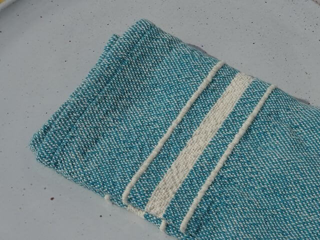 Barrydale Hand Weavers Contemporary Serviette Variegated Stripes "Teal"
