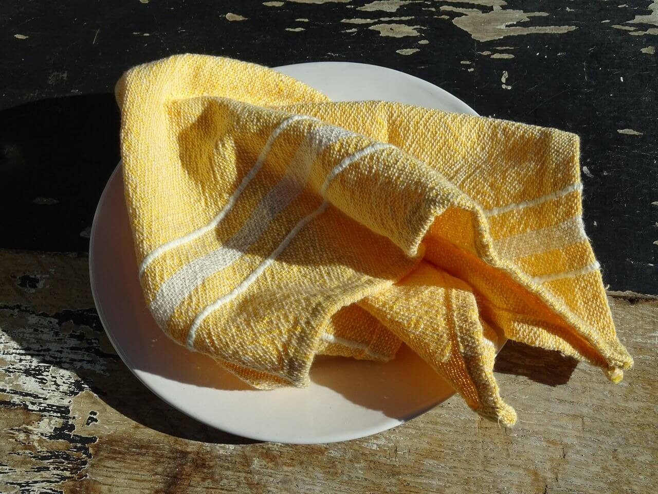 Barrydale Hand Weavers Contemporary Serviette Variegated Stripes "Yellow"