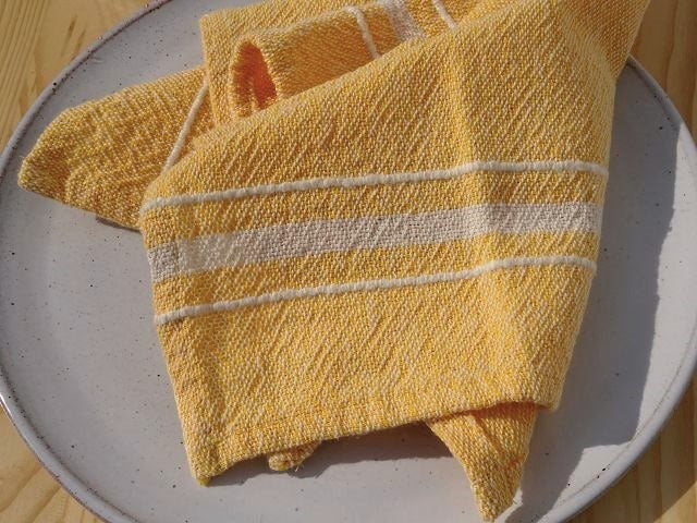 Barrydale Hand Weavers Contemporary Serviette Variegated Stripes "Yellow"
