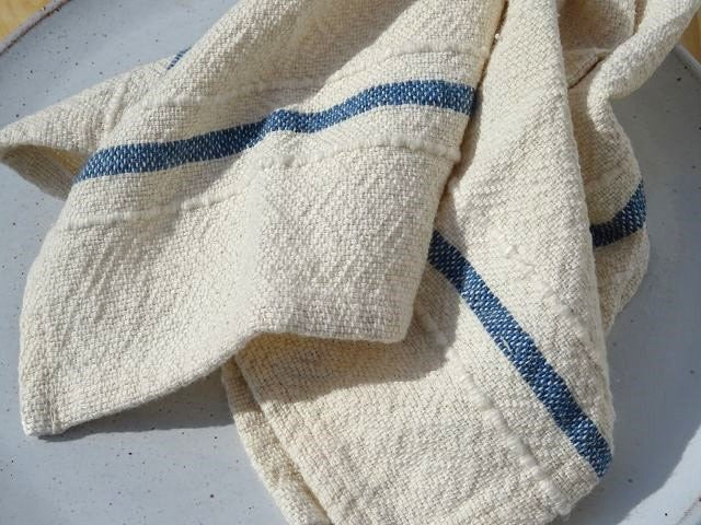 Barrydale Hand Weavers Country Serviette Variegated Stripes "Denim"