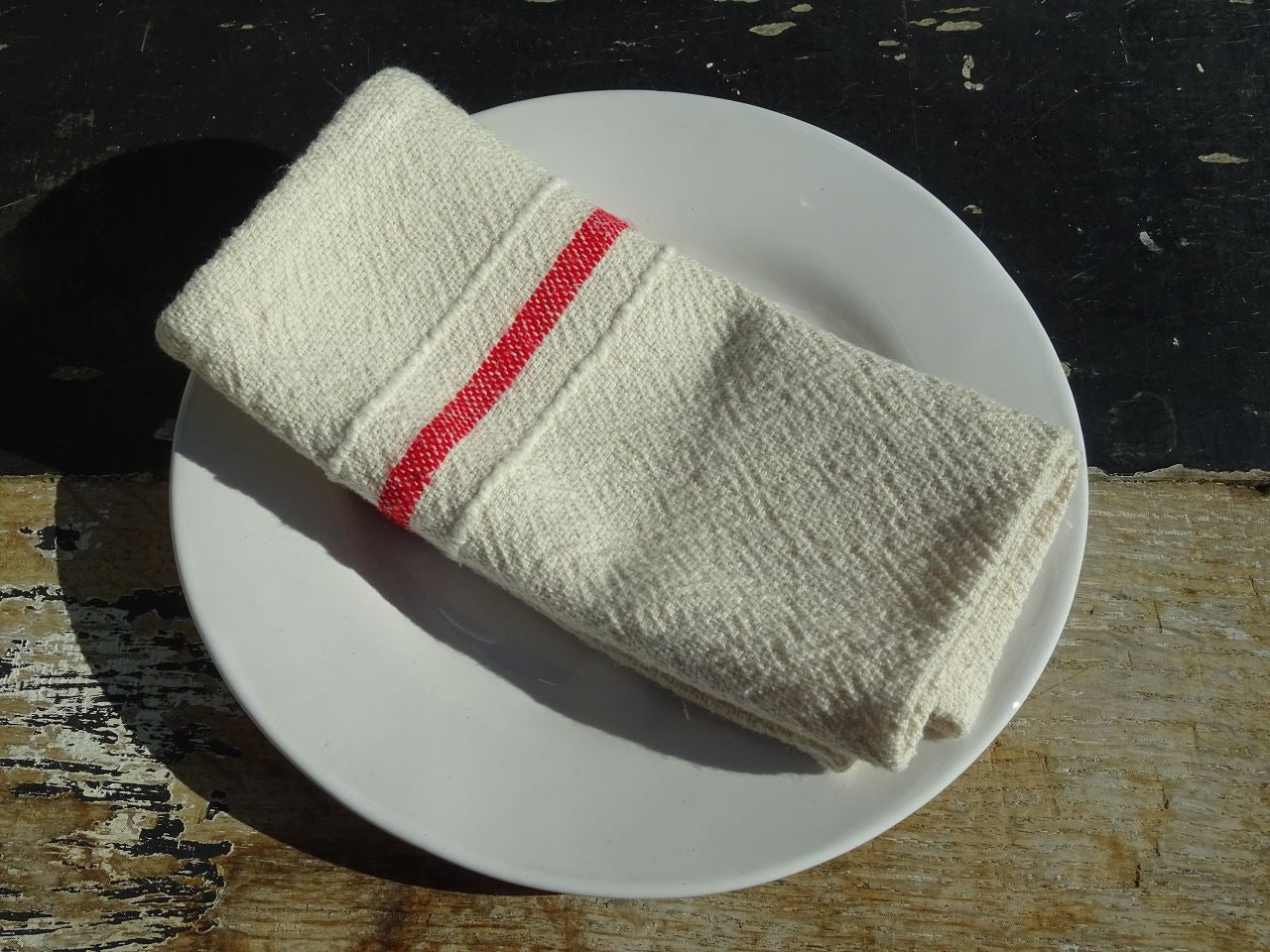 Barrydale Hand Weavers Country Serviette Variegated Stripes "Red"