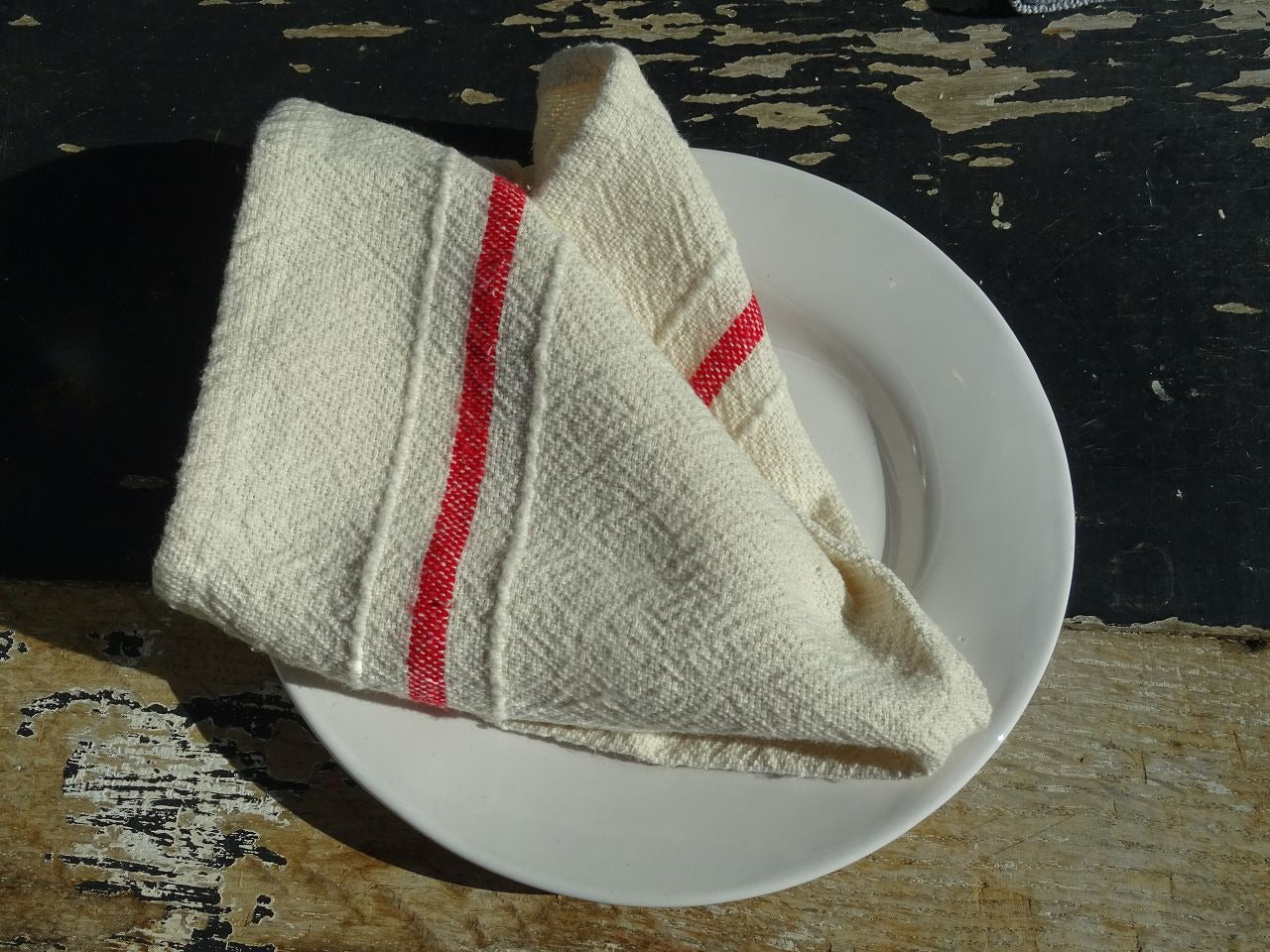 Barrydale Hand Weavers Country Serviette Variegated Stripes "Red"