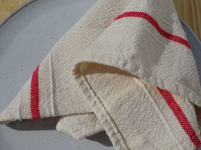 Barrydale Hand Weavers Country Serviette Variegated Stripes "Red"