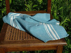 Barrydale Hand Weavers Contemporary Towel Variegated Stripes "Teal"