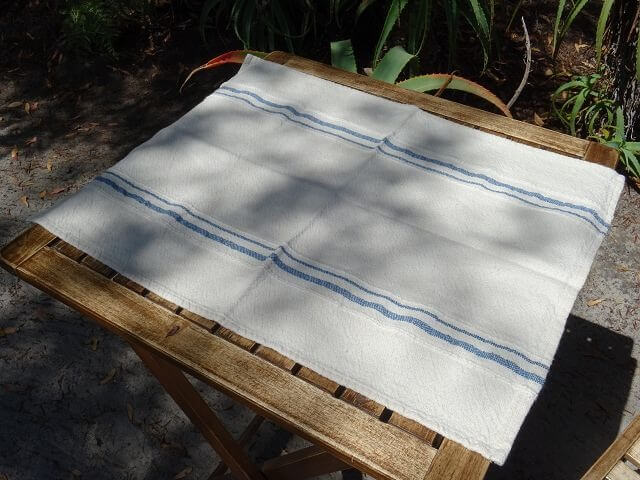 Barrydale Hand Weavers Country Towel Variegated Stripes "Denim"