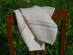 Barrydale Hand Weavers Country Towel Variegated Stripes "Grey & Red"