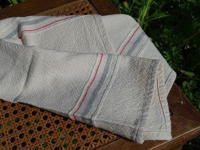 Barrydale Hand Weavers Country Towel Variegated Stripes "Grey & Red"