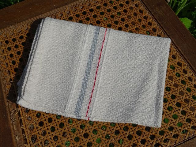 Barrydale Hand Weavers Country Towel Variegated Stripes "Grey & Red"