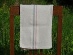 Barrydale Hand Weavers Country Towel Variegated Stripes "Grey & Red"