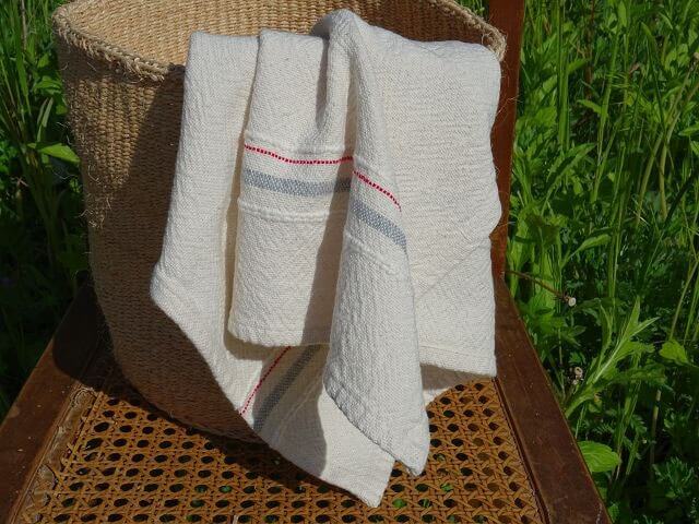 Barrydale Hand Weavers Country Towel Variegated Stripes "Grey & Red"