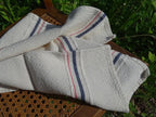 Barrydale Hand Weavers Country Towel Variegated Stripes "Navy & Red"