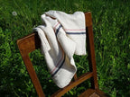 Barrydale Hand Weavers Country Towel Variegated Stripes "Navy & Red"