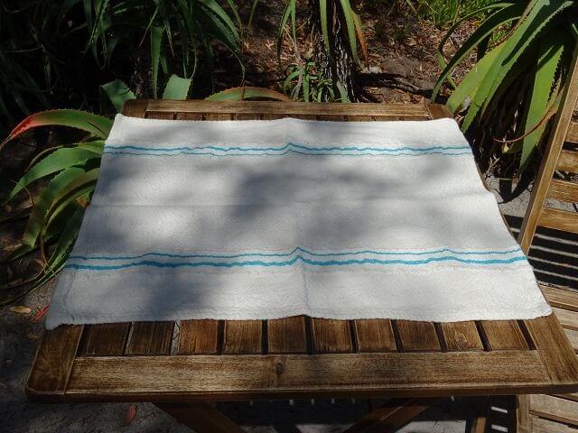 Barrydale Hand Weavers Country Towel Variegated Stripes "Teal"