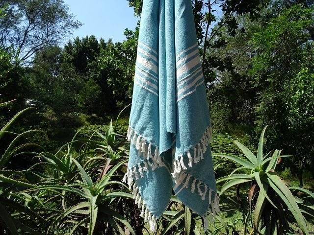 Barrydale Hand Weavers Large Towel Badetuch "Teal"