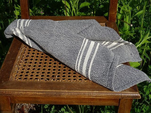Barrydale Weavers Contemporary Towel Variegated Stripes "Charcoal"