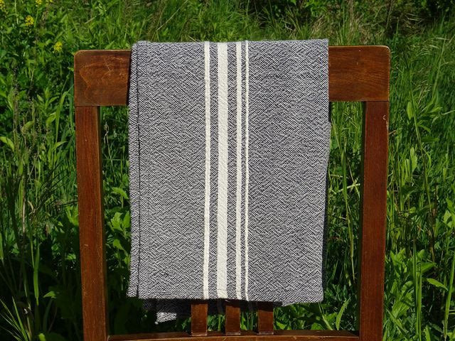 Barrydale Weavers Contemporary Towel Variegated Stripes "Charcoal"
