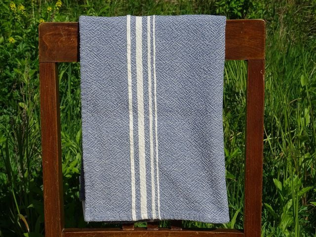 Barrydale Weavers Contemporary Towel Variegated Stripes "Indigo"