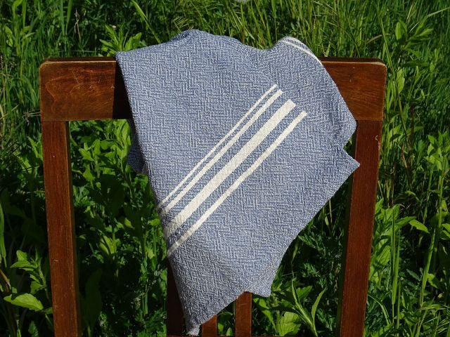 Barrydale Weavers Contemporary Towel Variegated Stripes "Indigo"