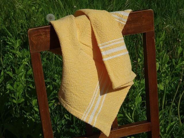 Barrydale Weavers Contemporary Towel Variegated Stripes "Yellow"