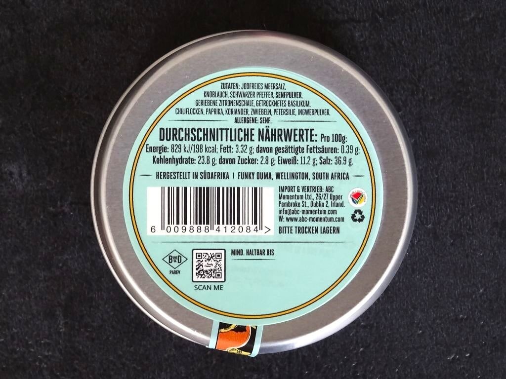 Funky Ouma African BBQ Spice 55 g Travel Tin