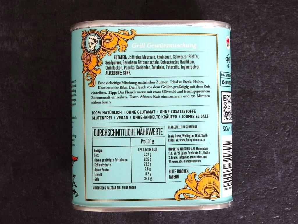 Funky Ouma African BBQ Spice 185 g Tin