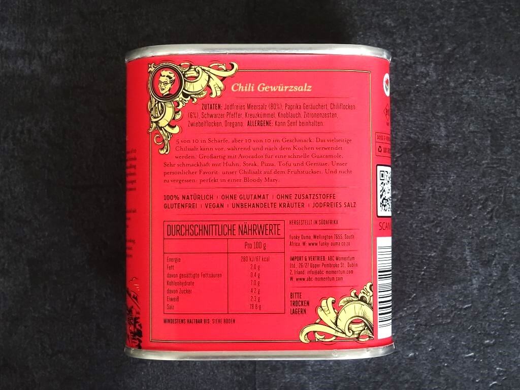 Funky Ouma Chilli Salt Gewürzsalz 280 g Tin