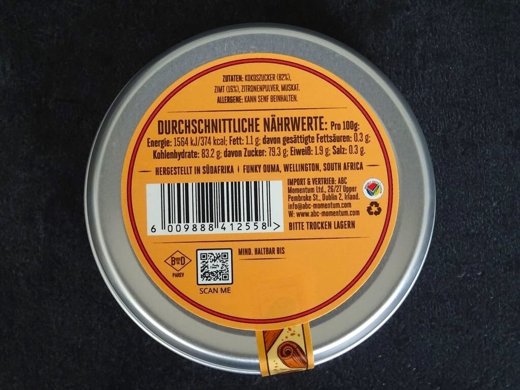 FUNKY OUMA Cinnamon Sugar 70 g Travel Tin