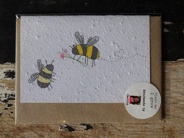 Growing Paper Grußkarte "Bees" Paper Tales