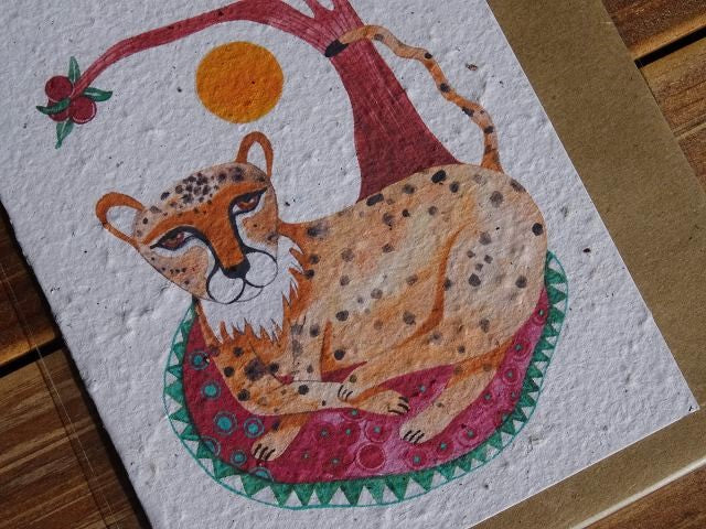 Growing Paper Grußkarte "Cheetah" Colour me Africa