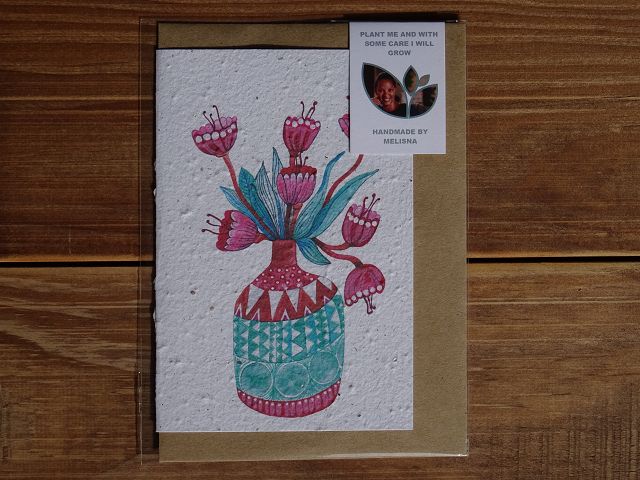 Growing Paper Grußkarte "Flowers in Vase" Colour me Africa