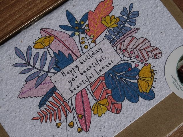 Growing Paper Grußkarte "Happy Birthday you beautiful ... " Paper Tales