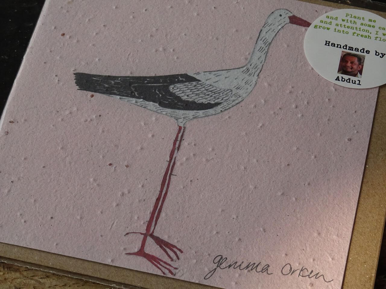 Growing Paper Grußkarte "Stork" Gemma Orkin