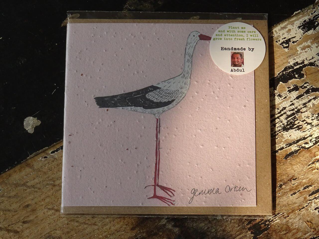 Growing Paper Grußkarte "Stork" Gemma Orkin