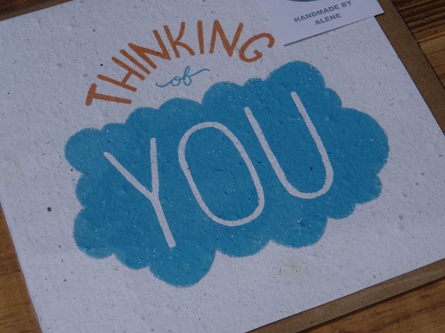 Growing Paper Grußkarte "Thinking of You" Fathima´s Studio