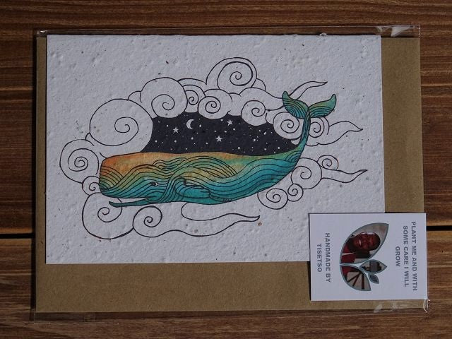 Growing Paper Grußkarte "Whale" Nautical Paper Tales