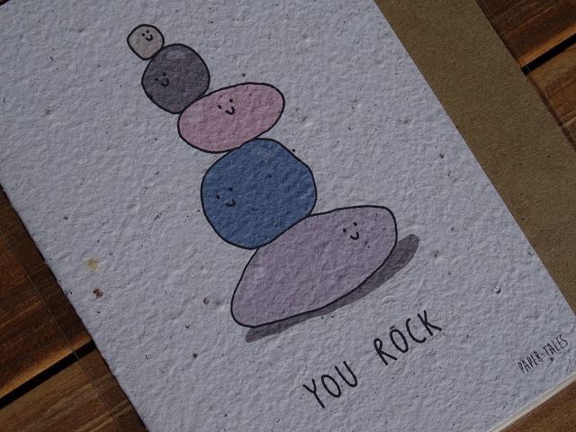 Growing Paper Grußkarte "You Rock" Paper Tales
