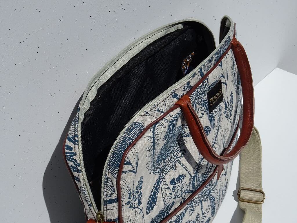 Mongoose Laptop Bag "Fynbos Teal/Natural" handcrafted