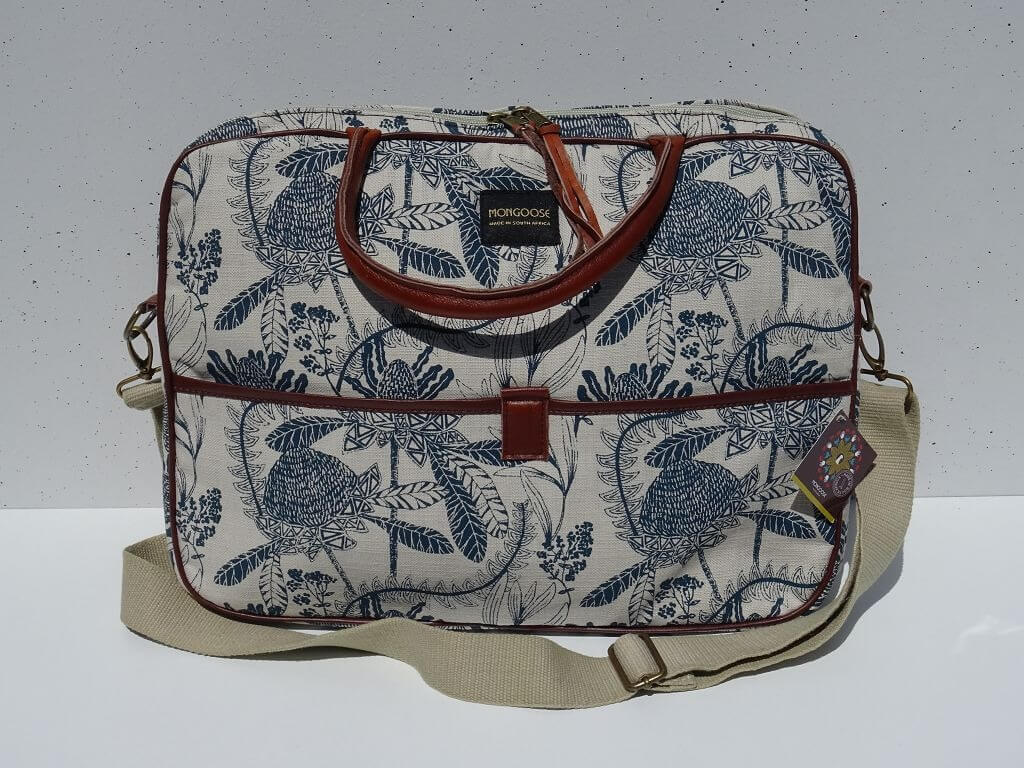 Mongoose Laptop Bag "Fynbos Teal/Natural" handcrafted