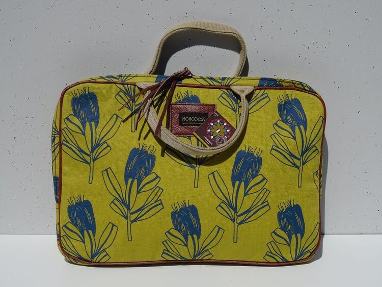 Mongoose Laptop Sleeve "Sugarbush Protea Teal/Mustard"