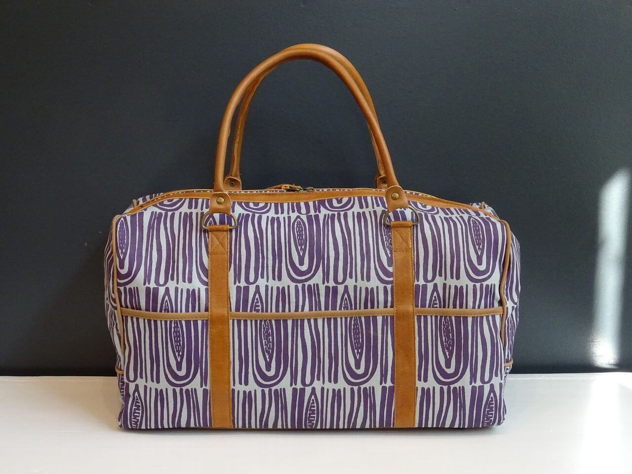 Mongoose Weekend Bag "Seed Grape/Mint" handcrafted