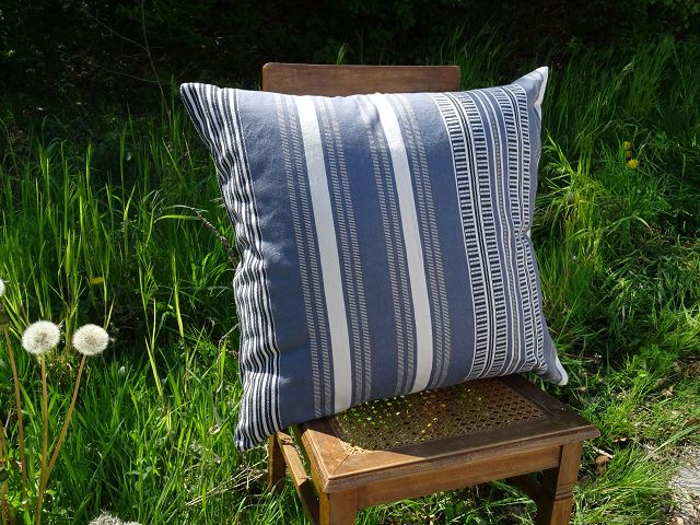 Mungo Sahara Stripe Cushion Cover Kissenhülle "Storm Cloud"