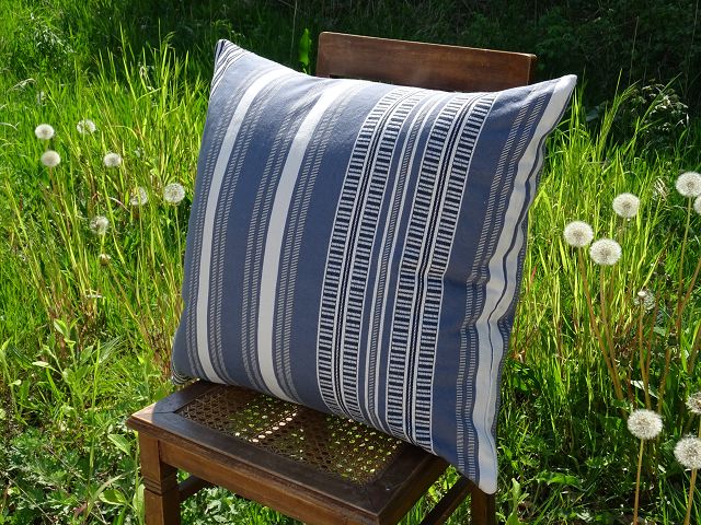 Mungo Sahara Stripe Cushion Cover Kissenhülle "Storm Cloud"