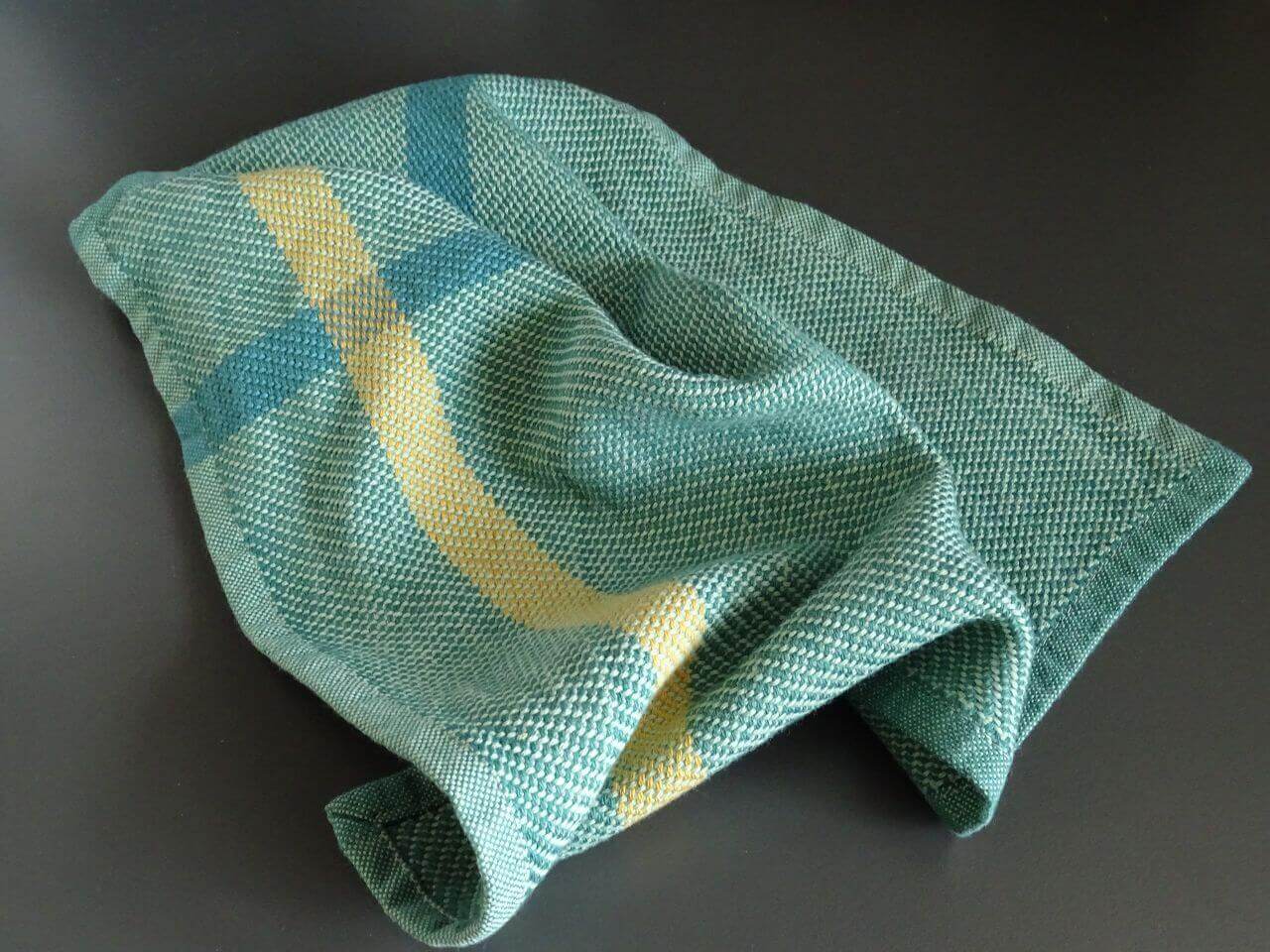 Waschlappen Mungo Washcloth Aqua Forest Green gewebt aus südafrikanischer Baumwolle in Plettenberg Bay South Africa