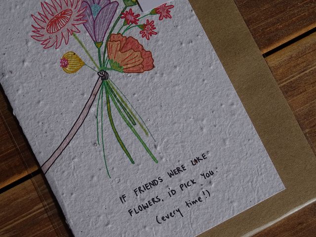 Growing Paper Grußkarte "If friends were ..." Paper Tales